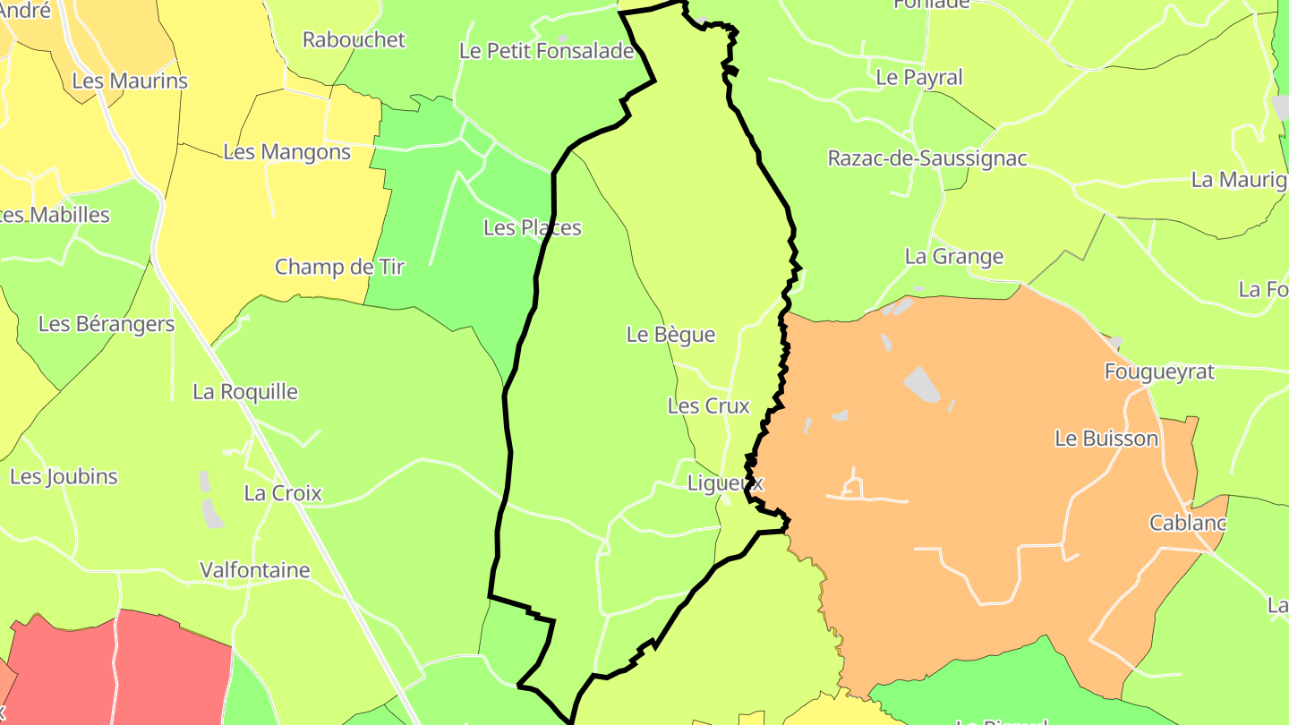 Carte des prix de l'immobilier Ligueux
