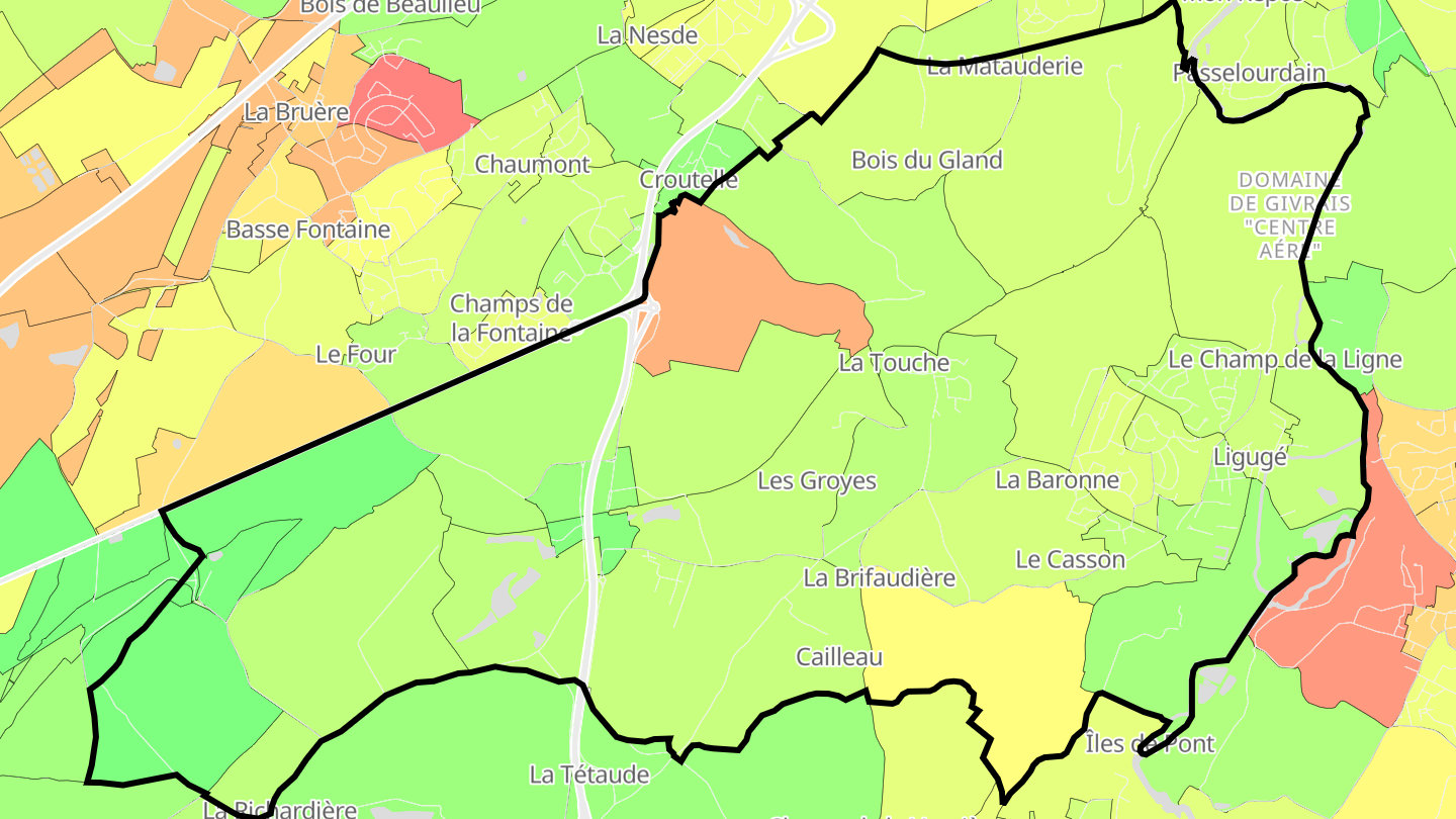 Carte des prix de l'immobilier Ligugé