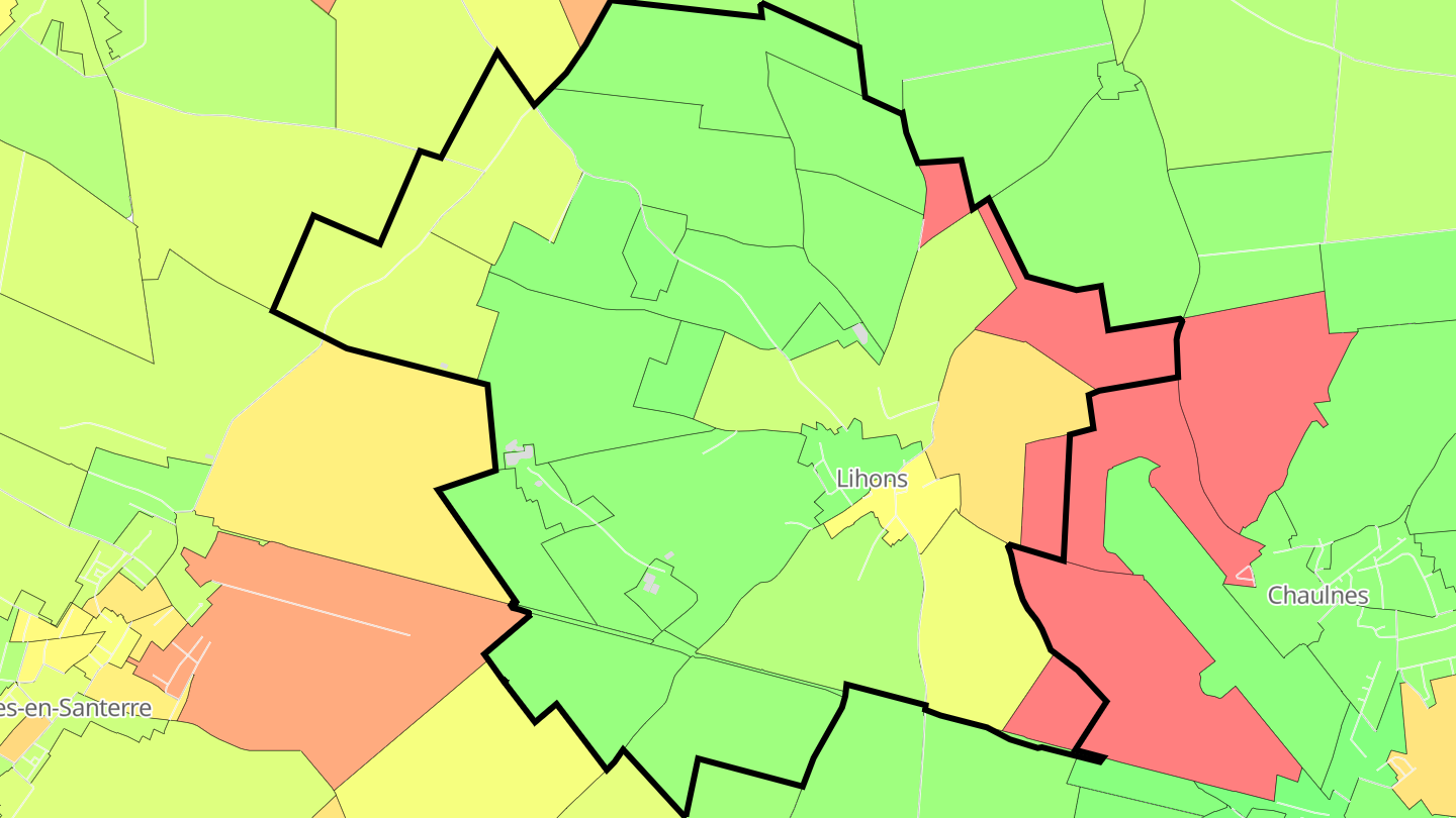 Carte des prix de l'immobilier Lihons