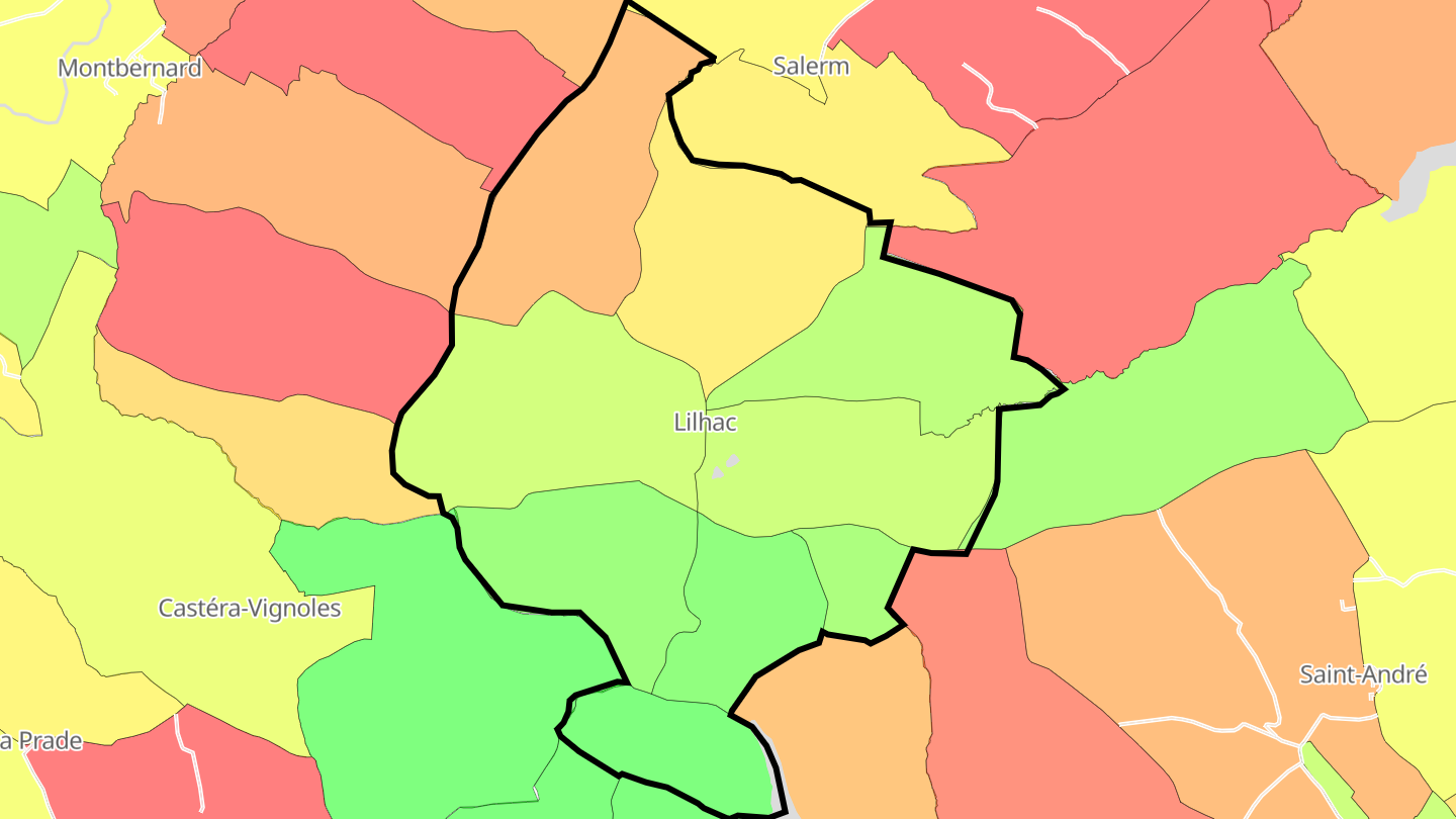 Carte des prix de l'immobilier Lilhac