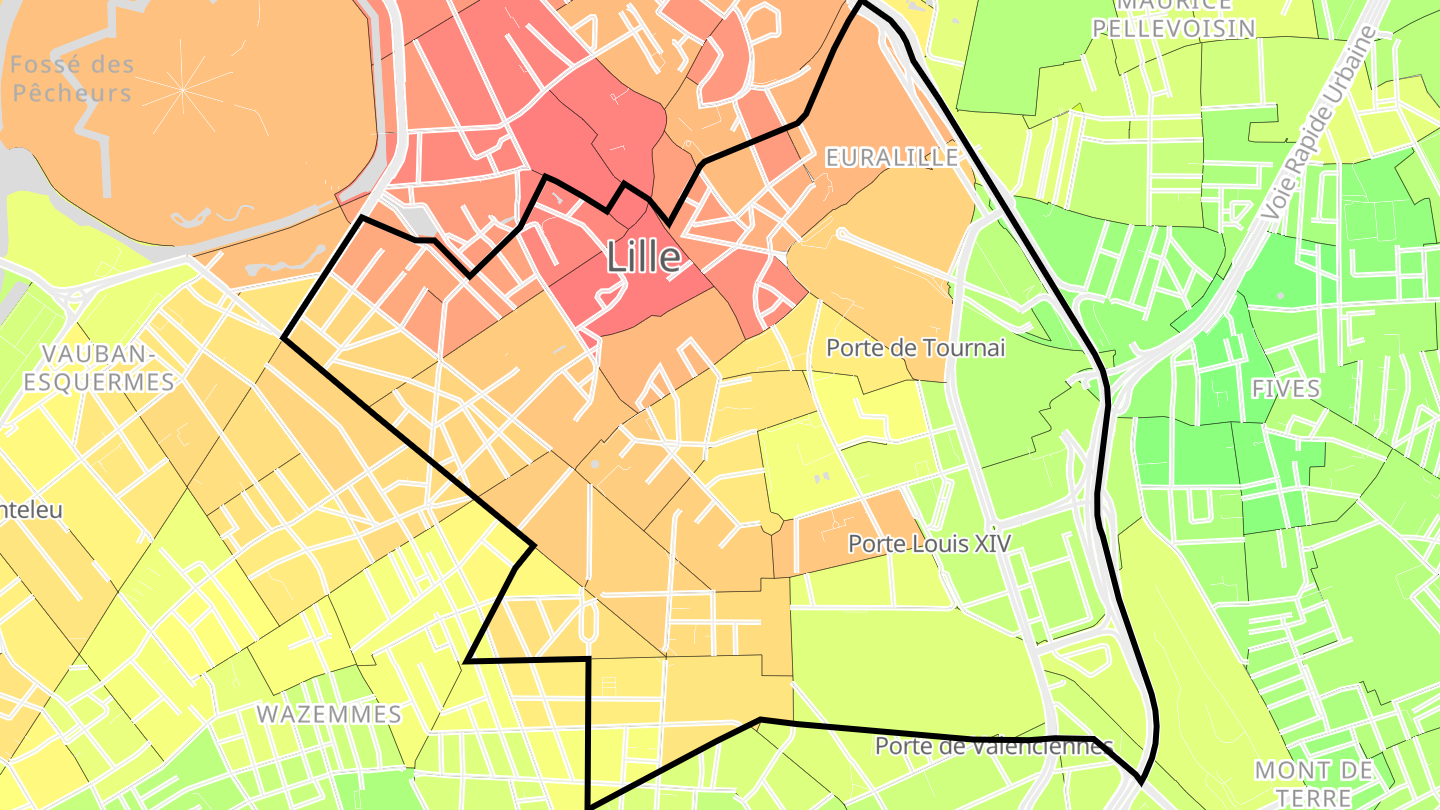 Carte des prix de l'immobilier Lille-Centre