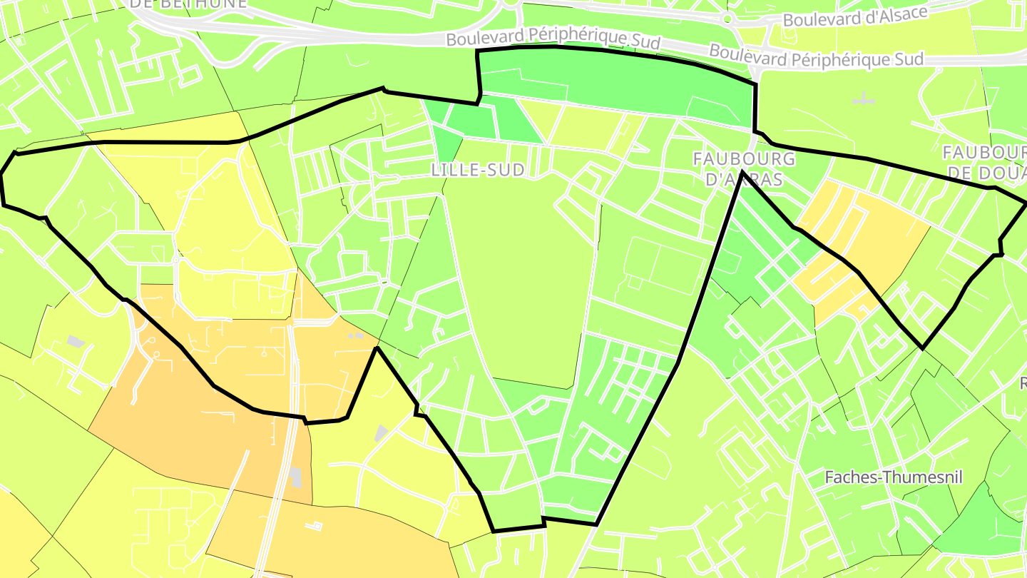 Carte des prix de l'immobilier Lille-Sud