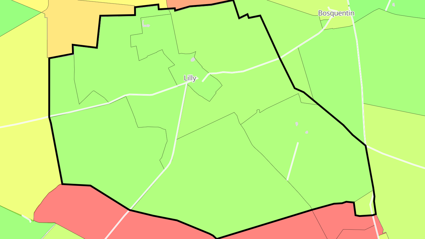 Carte des prix de l'immobilier Lilly
