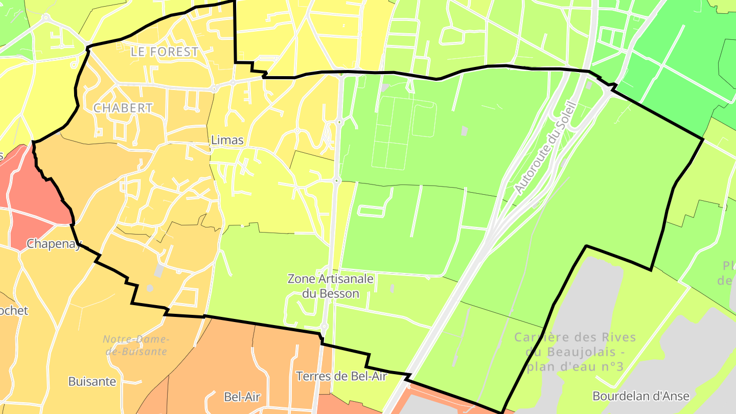 Carte des prix de l'immobilier Limas