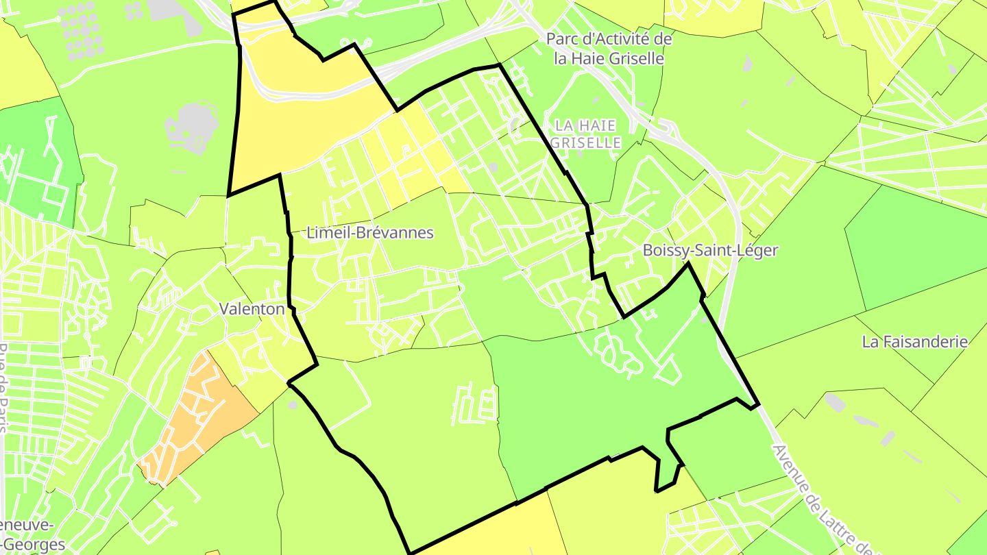 Carte des prix de l'immobilier Limeil-Brévannes
