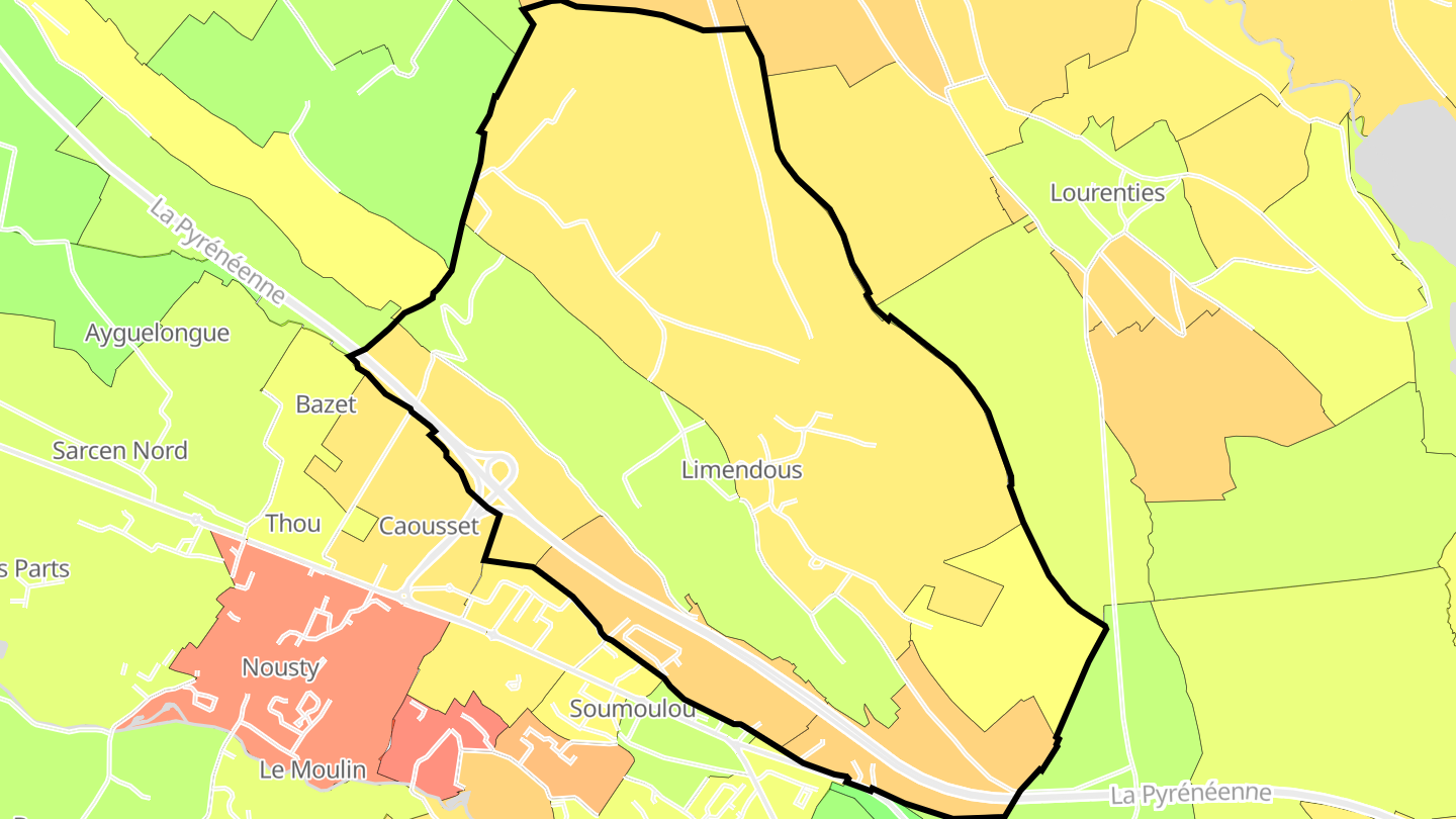 Carte des prix de l'immobilier Limendous