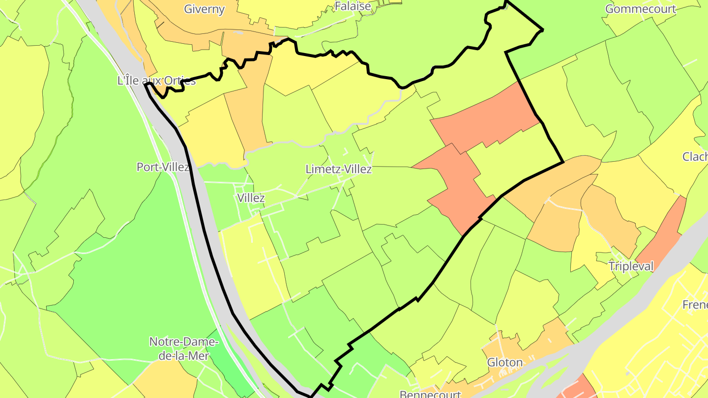 Carte des prix de l'immobilier Limetz-Villez