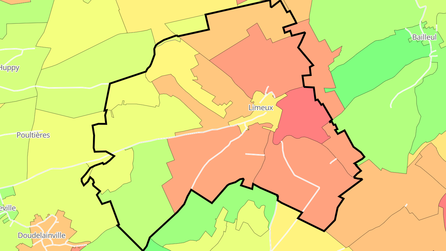 Carte des prix de l'immobilier Limeux