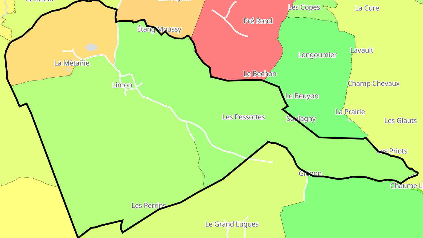 Carte des prix de l'immobilier Limon