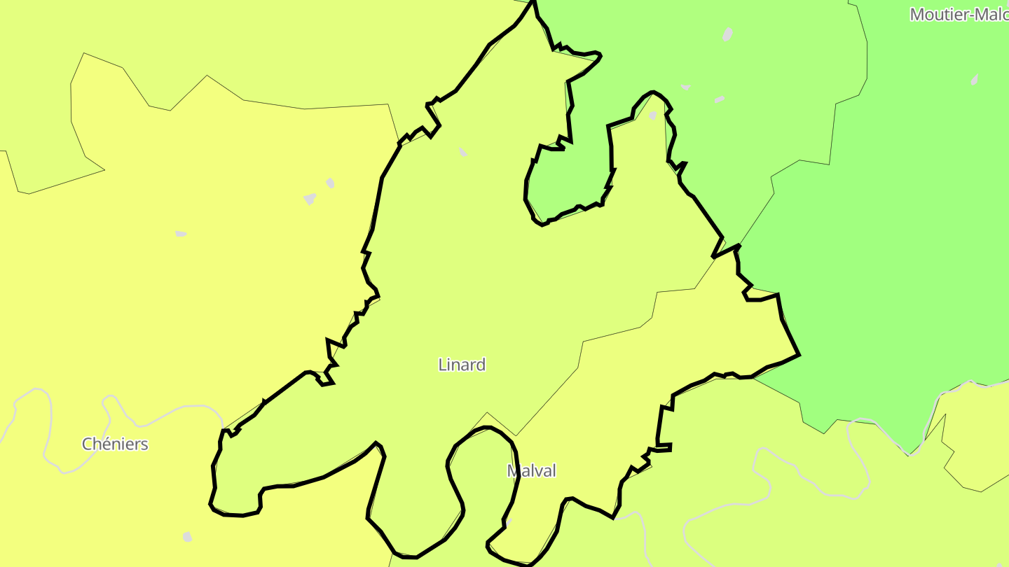 Carte des prix de l'immobilier Linard-Malval