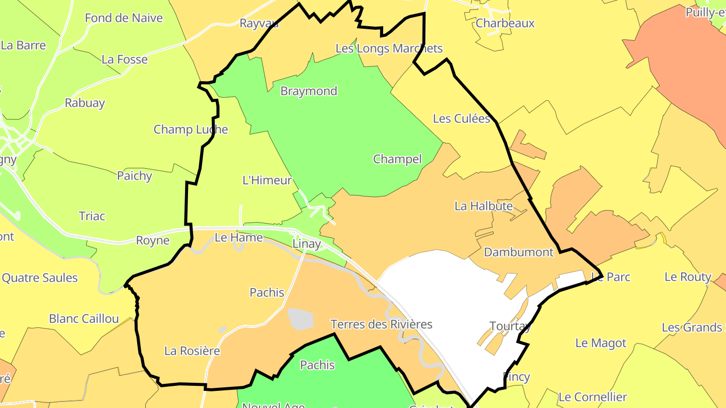 Carte des prix de l'immobilier Linay