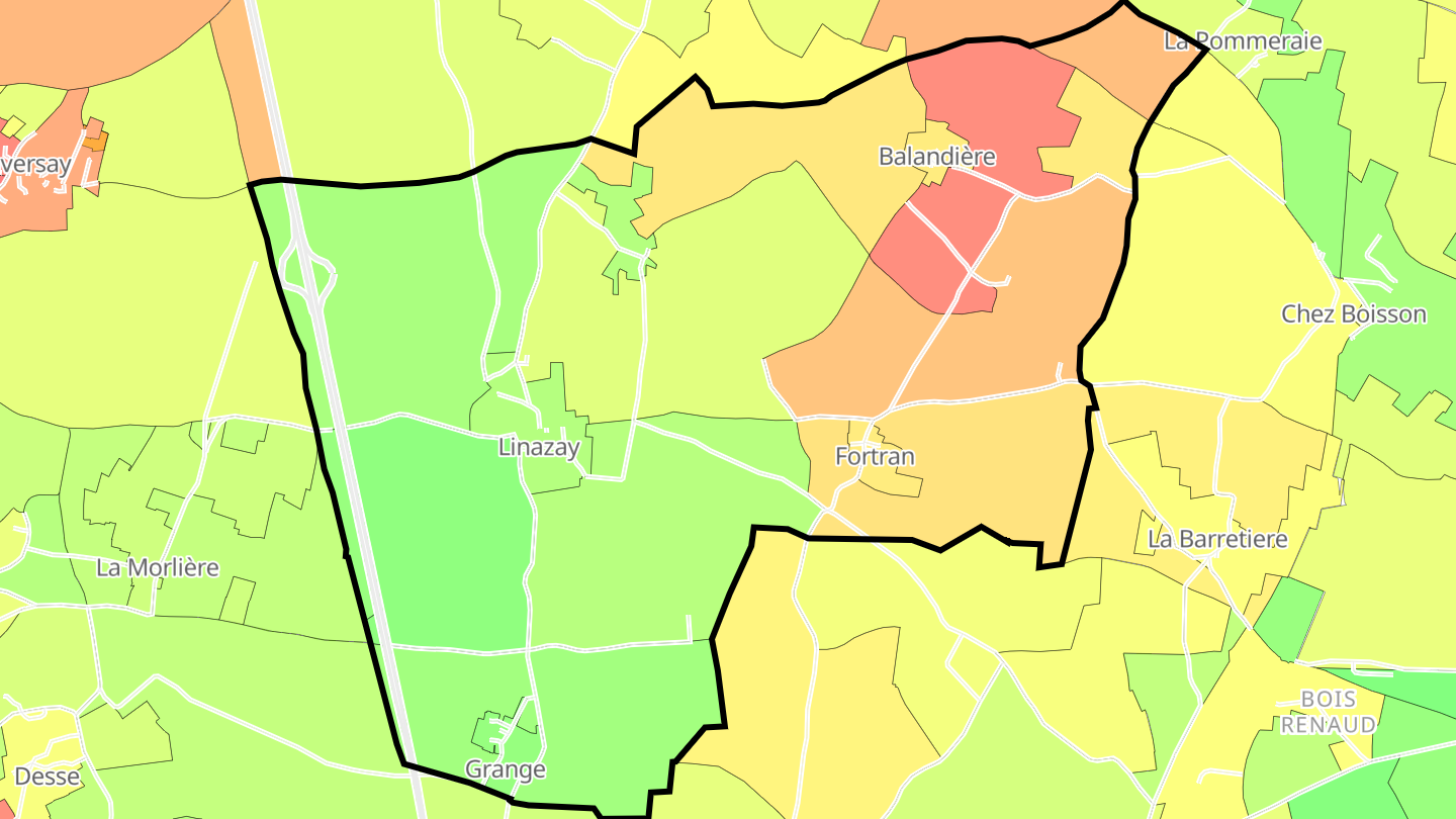 Carte des prix de l'immobilier Linazay