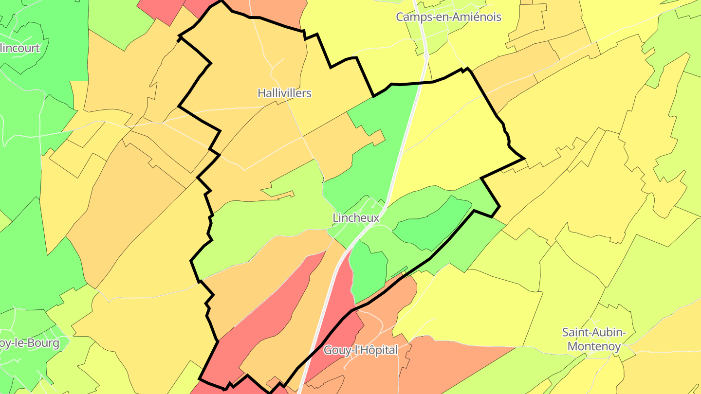 Carte des prix de l'immobilier Lincheux-Hallivillers
