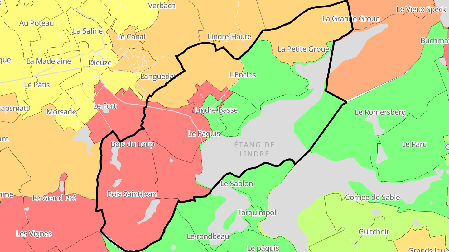 Carte des prix de l'immobilier Lindre-Basse