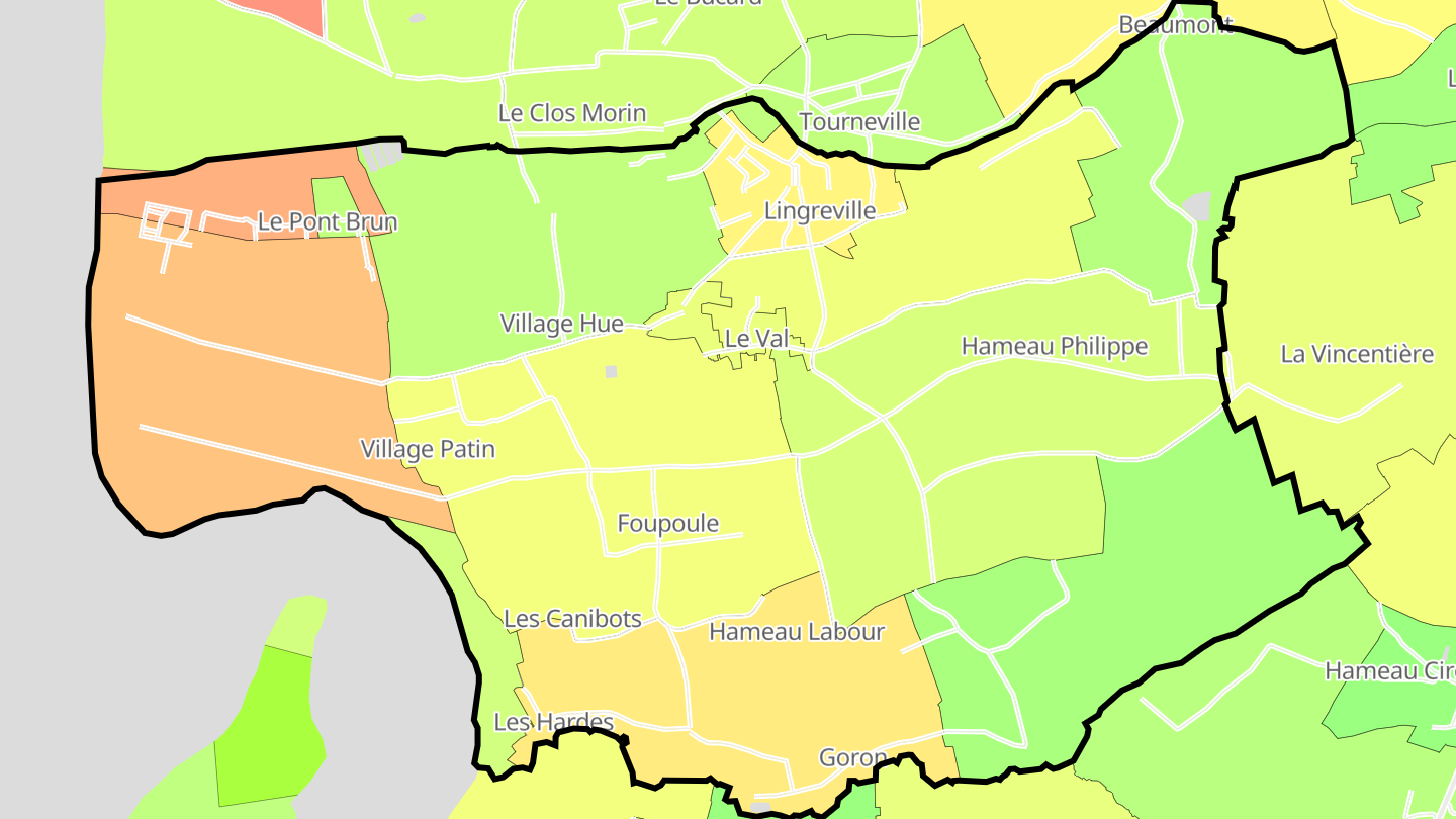 Carte des prix de l'immobilier Lingreville
