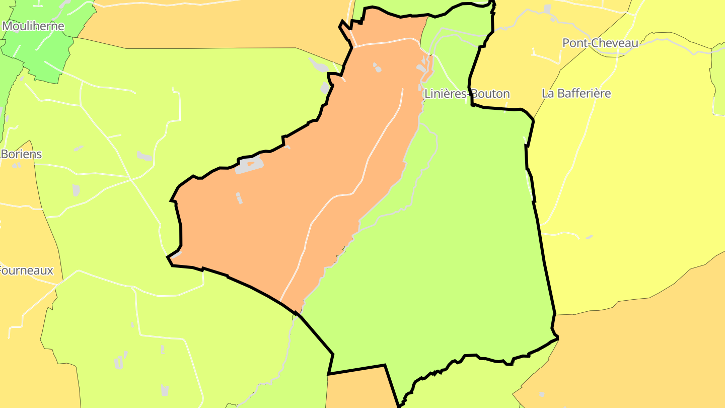 Carte des prix de l'immobilier Linières-Bouton