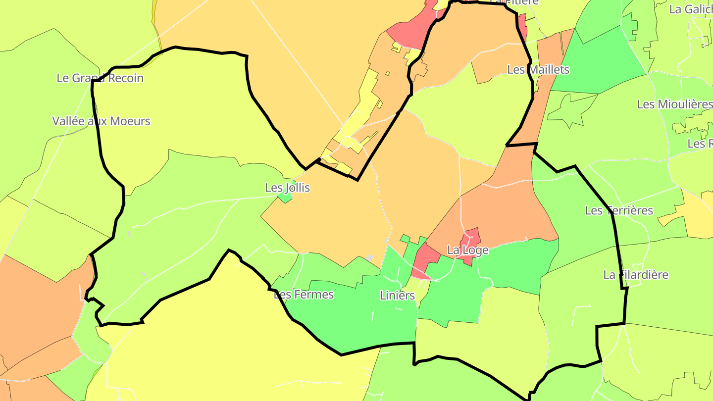 Carte des prix de l'immobilier Liniers