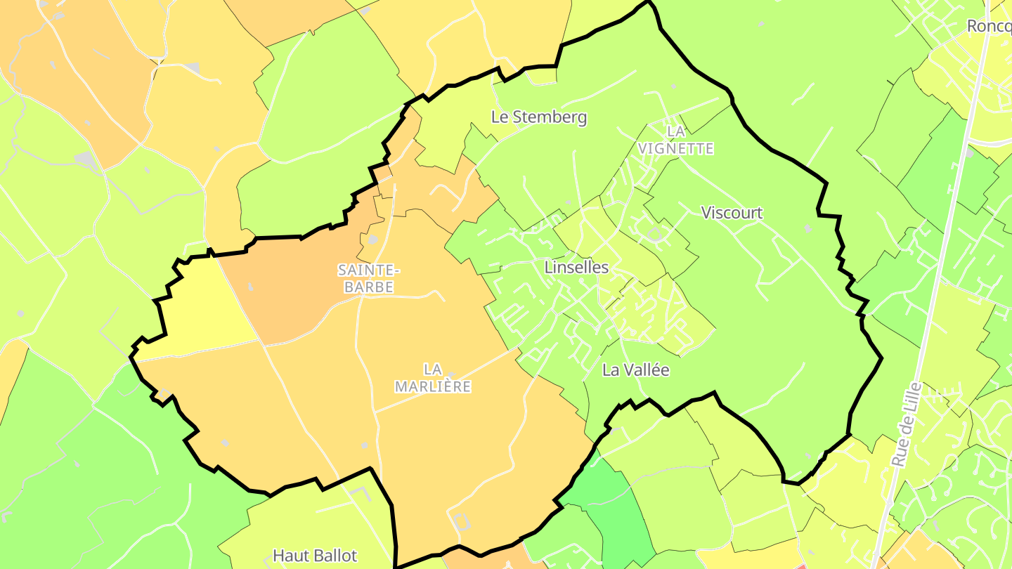 Carte des prix de l'immobilier Linselles