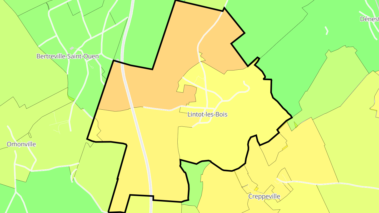 Carte des prix de l'immobilier Lintot-les-Bois