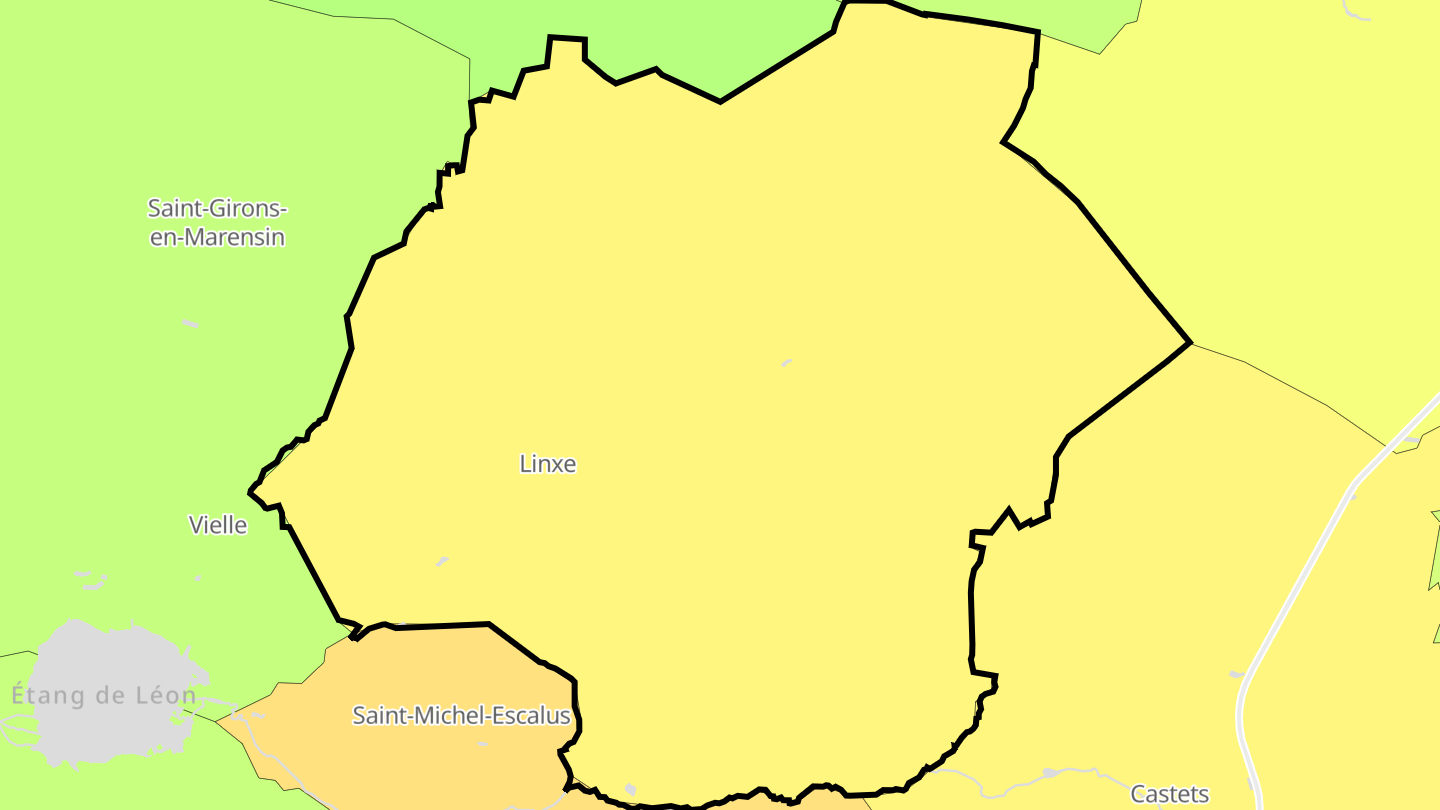 Carte des prix de l'immobilier Linxe