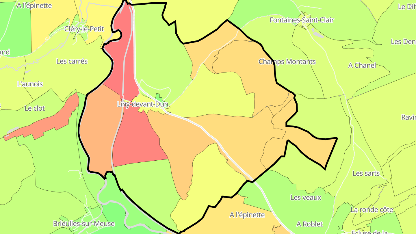 Carte des prix de l'immobilier Liny-devant-Dun