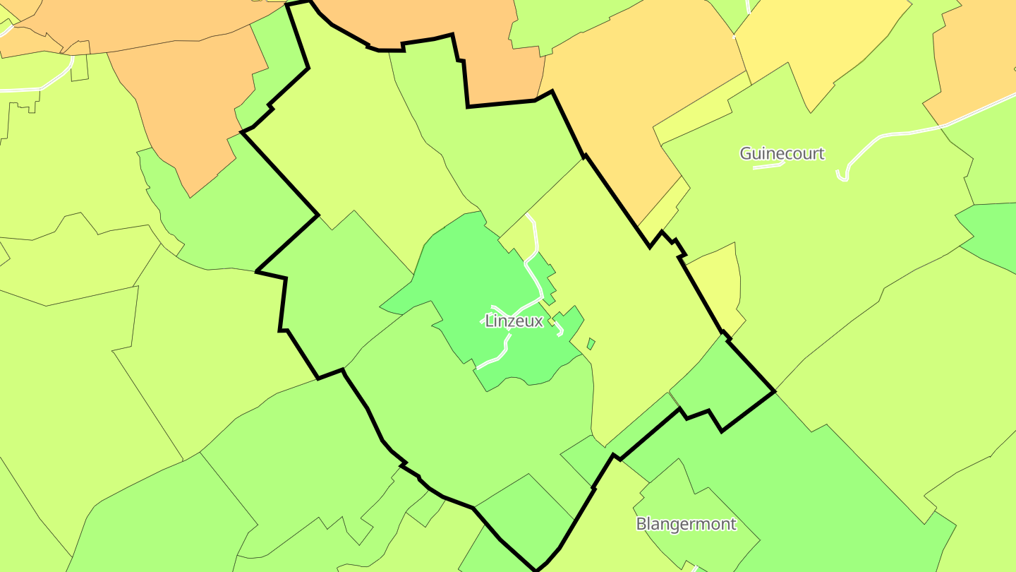 Carte des prix de l'immobilier Linzeux