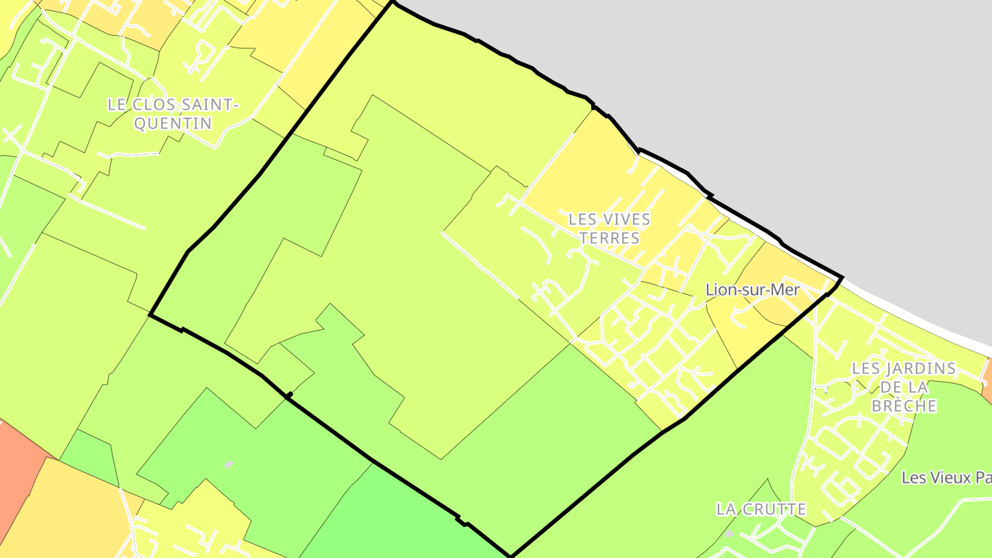 Carte des prix de l'immobilier Lion-sur-Mer