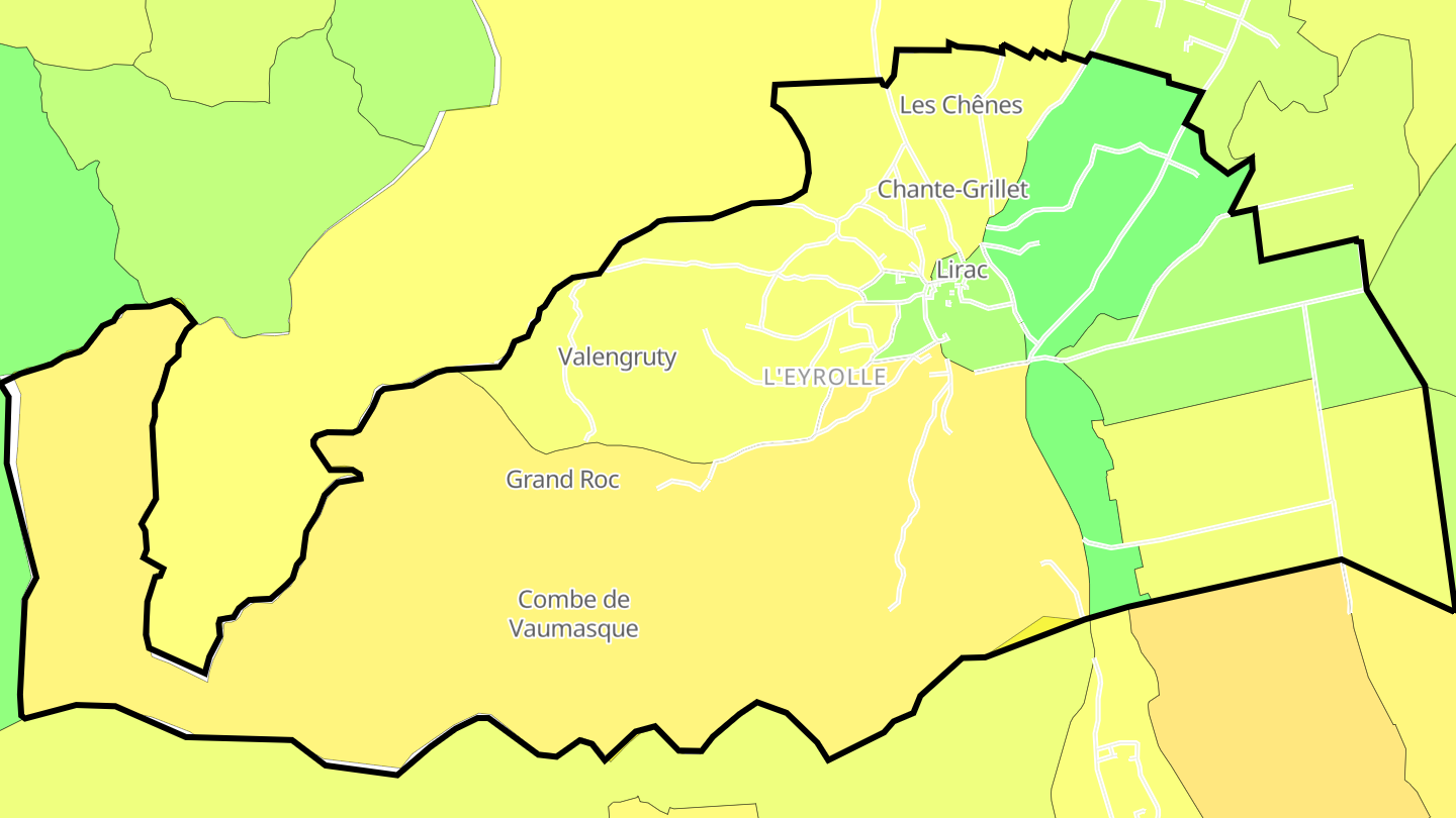 Carte des prix de l'immobilier Lirac