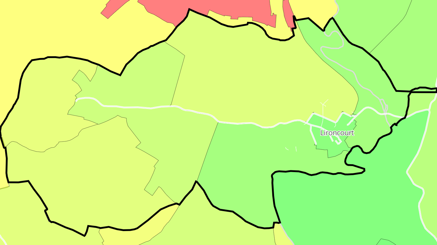 Carte des prix de l'immobilier Lironcourt