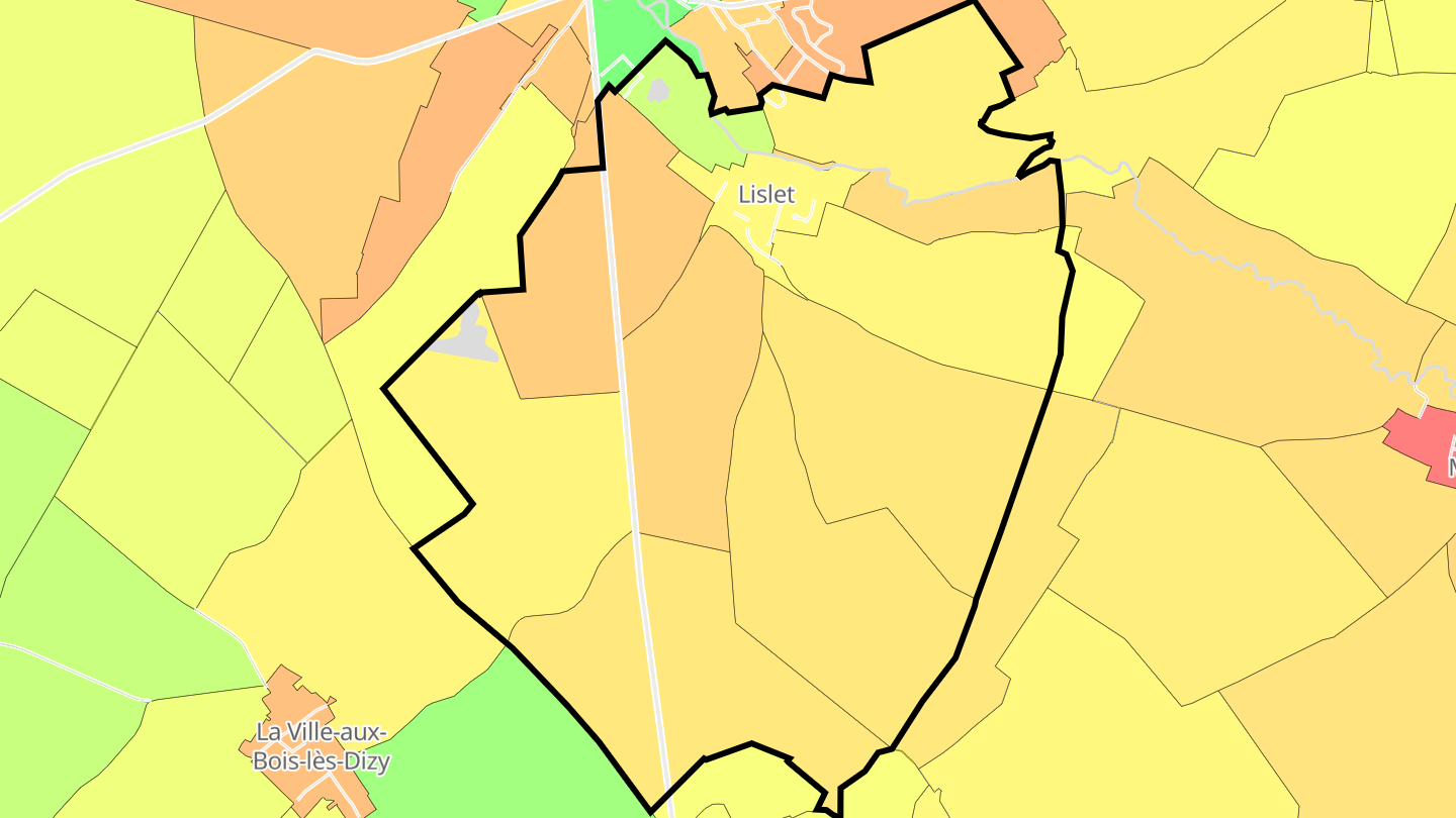 Carte des prix de l'immobilier Lislet