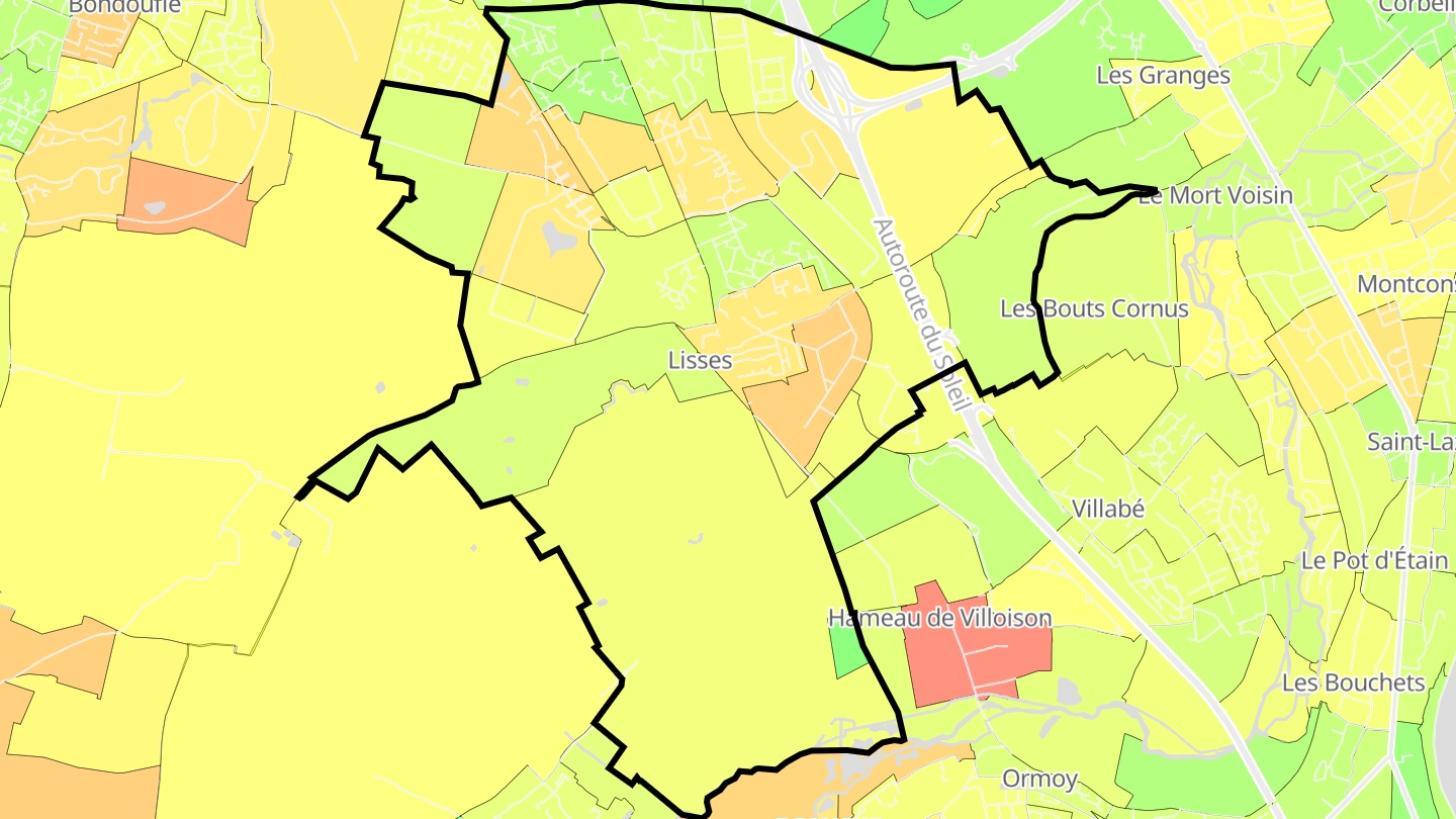 Carte des prix de l'immobilier Lisses