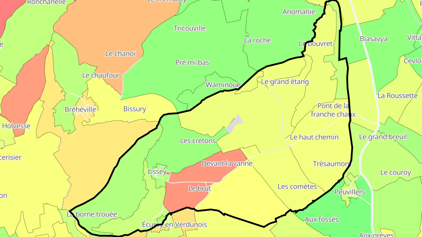 Carte des prix de l'immobilier Lissey