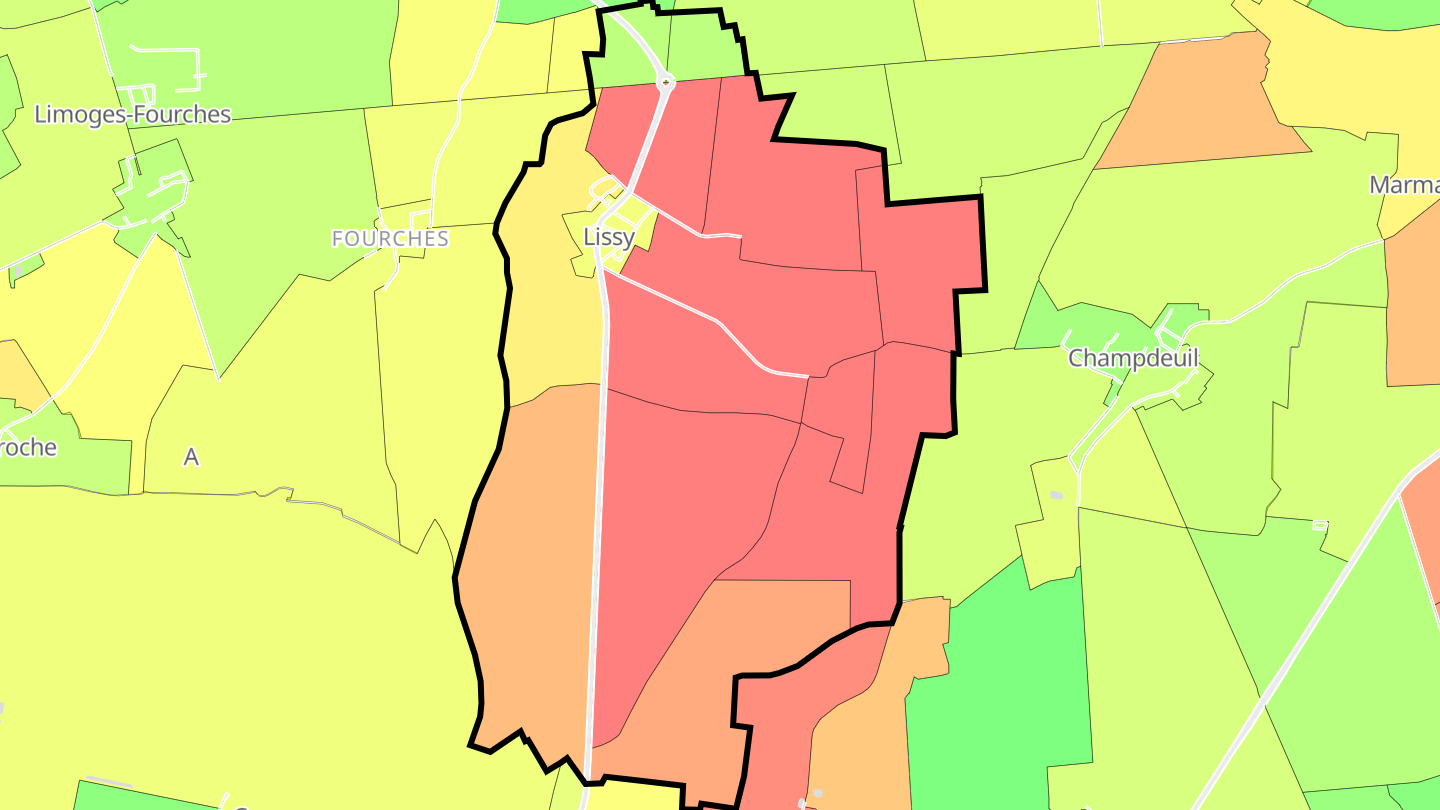 Carte des prix de l'immobilier Lissy