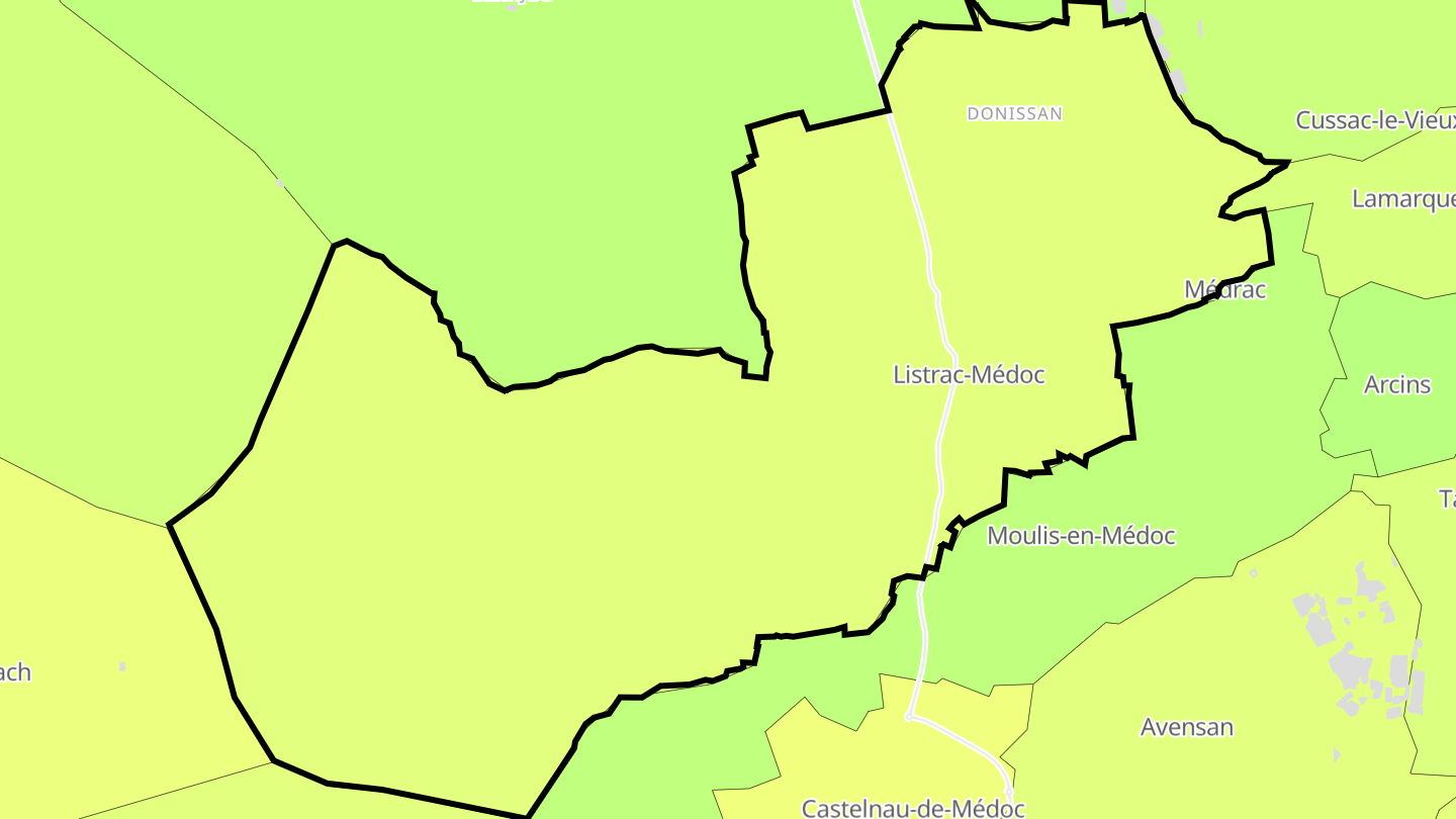 Carte des prix de l'immobilier Listrac-Médoc