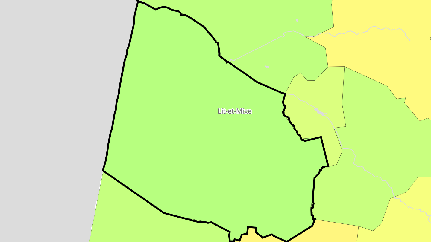 Carte des prix de l'immobilier Lit-et-Mixe