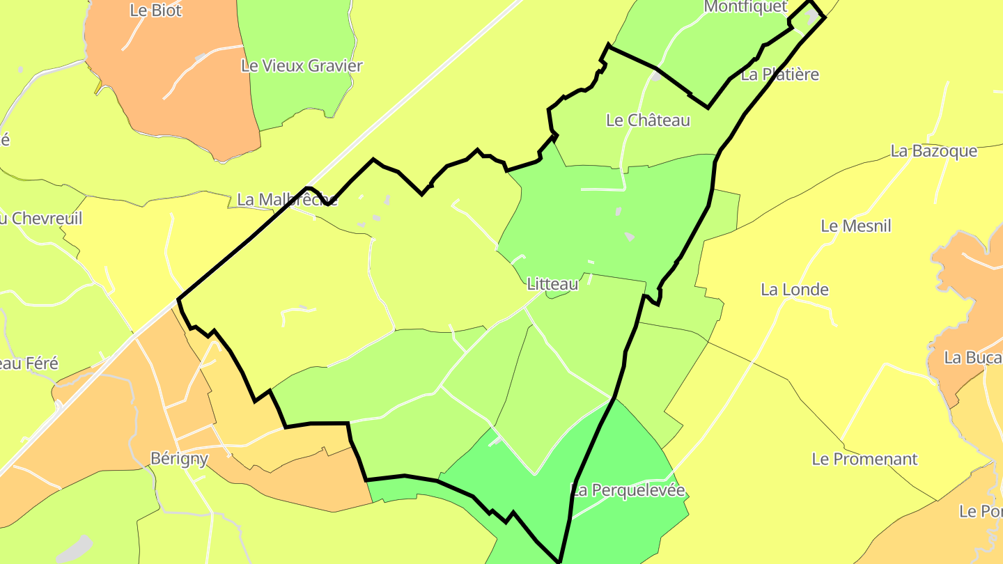 Carte des prix de l'immobilier Litteau