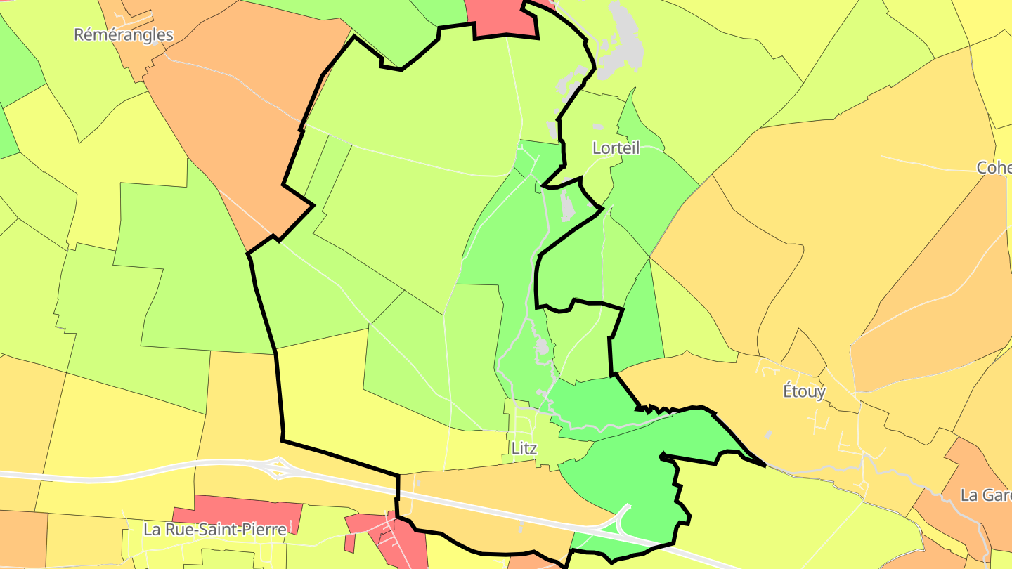 Carte des prix de l'immobilier Litz