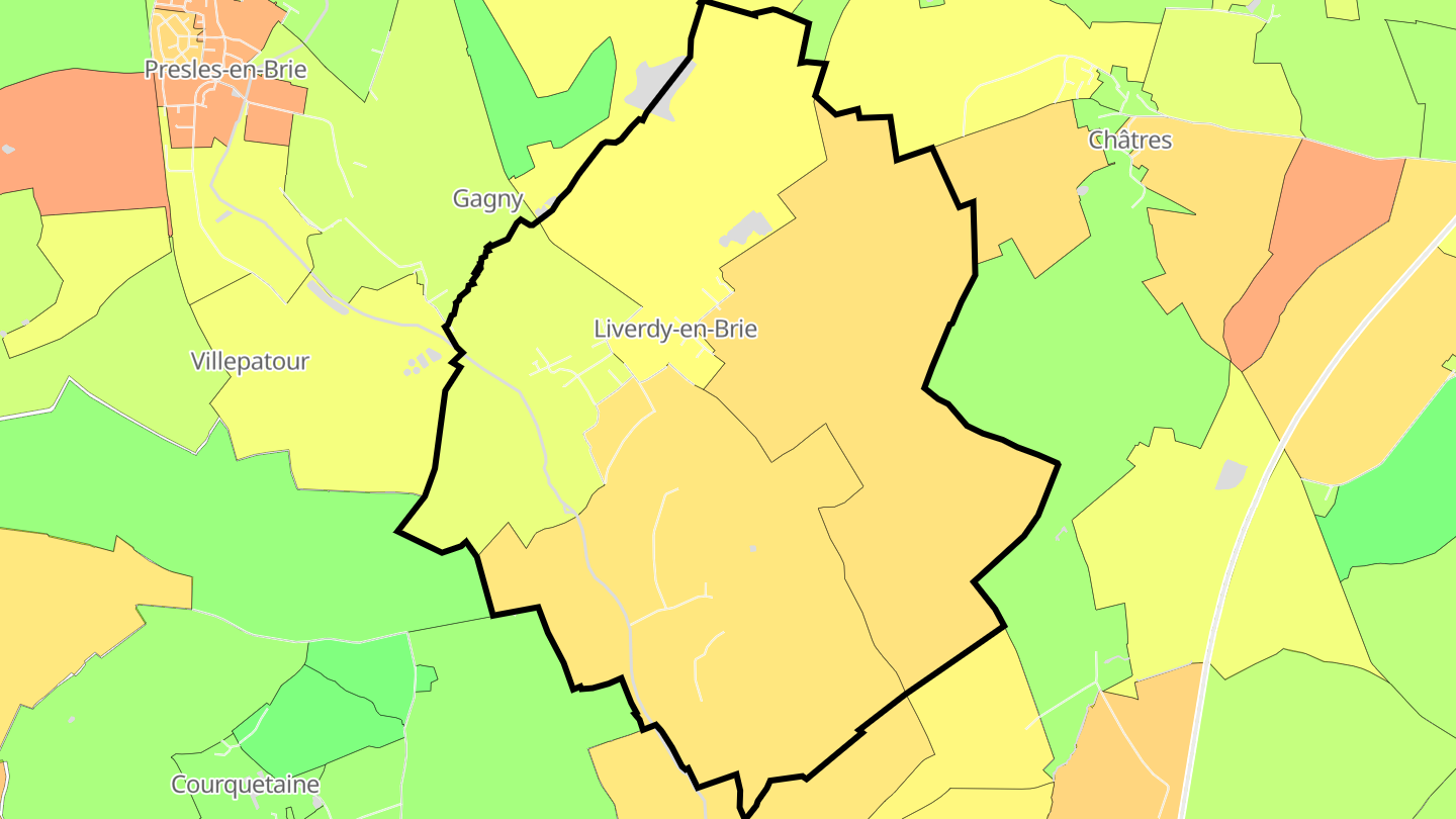Carte des prix de l'immobilier Liverdy-en-Brie