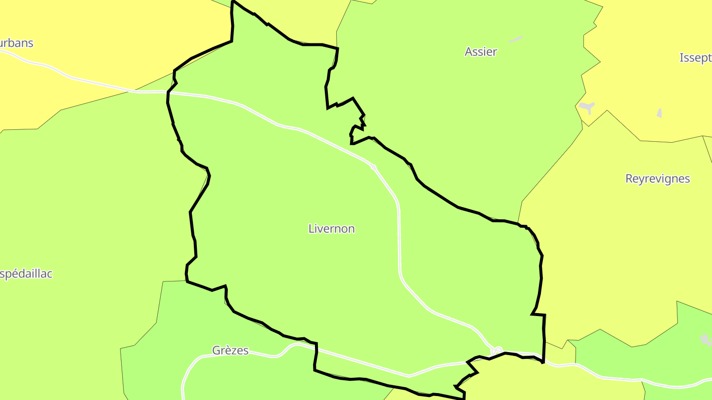 Carte des prix de l'immobilier Livernon