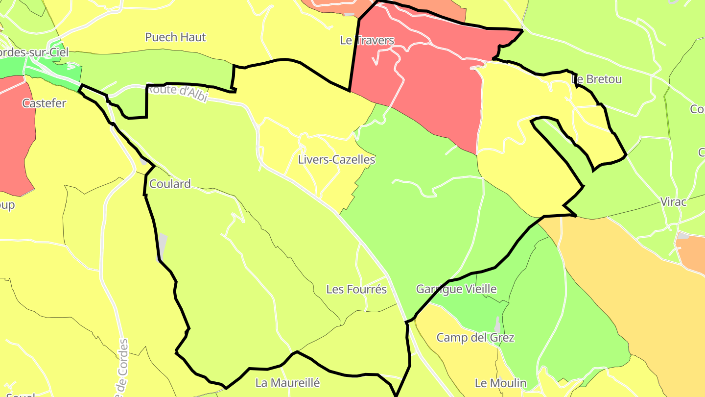 Carte des prix de l'immobilier Livers-Cazelles