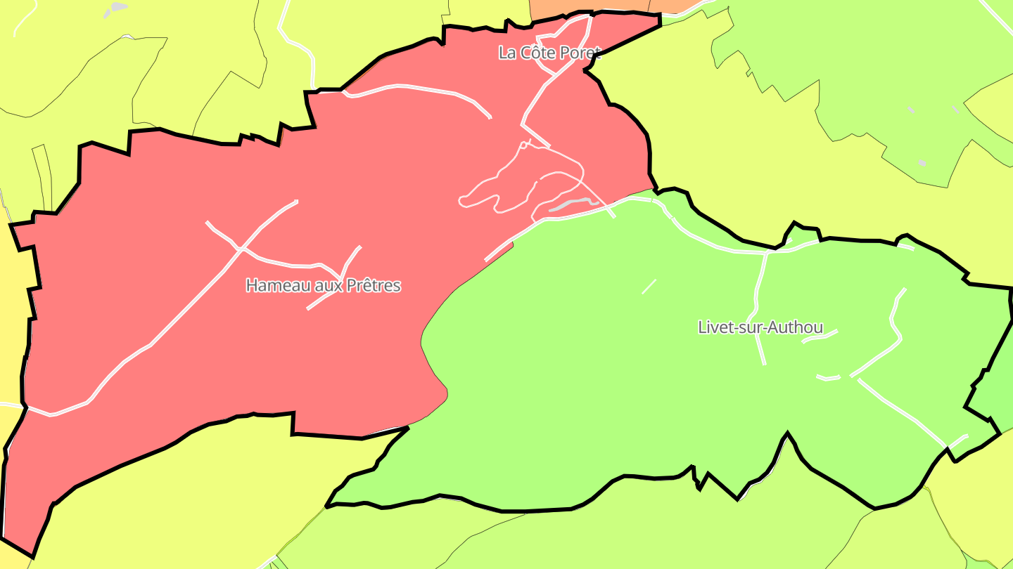 Carte des prix de l'immobilier Livet-sur-Authou