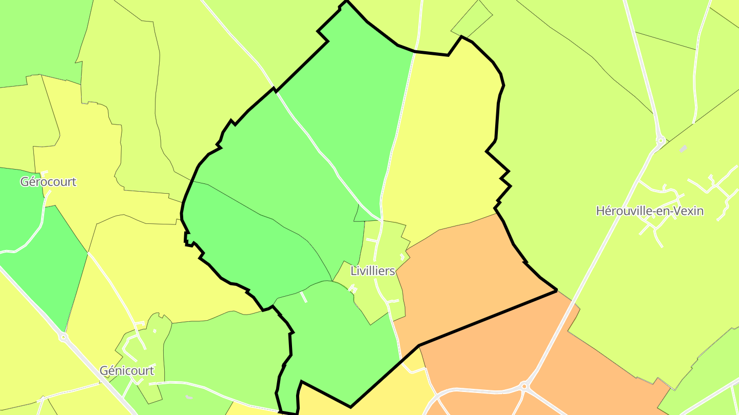 Carte des prix de l'immobilier Livilliers