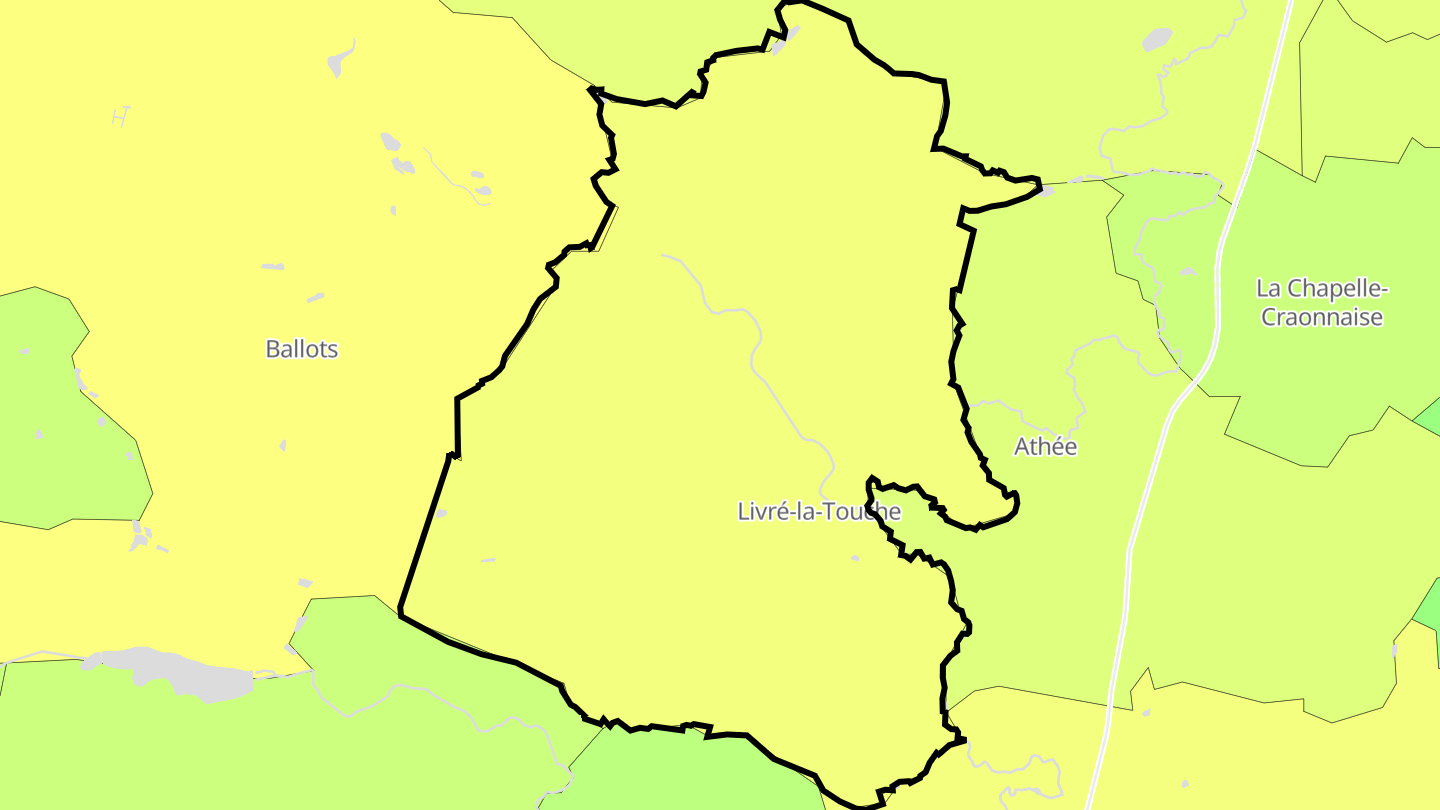 Carte des prix de l'immobilier Livré-la-Touche