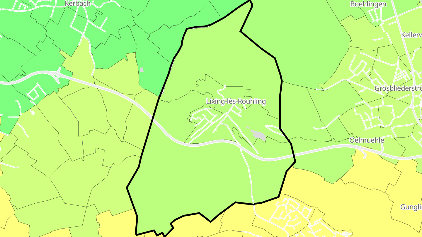 Carte des prix de l'immobilier Lixing-lès-Rouhling
