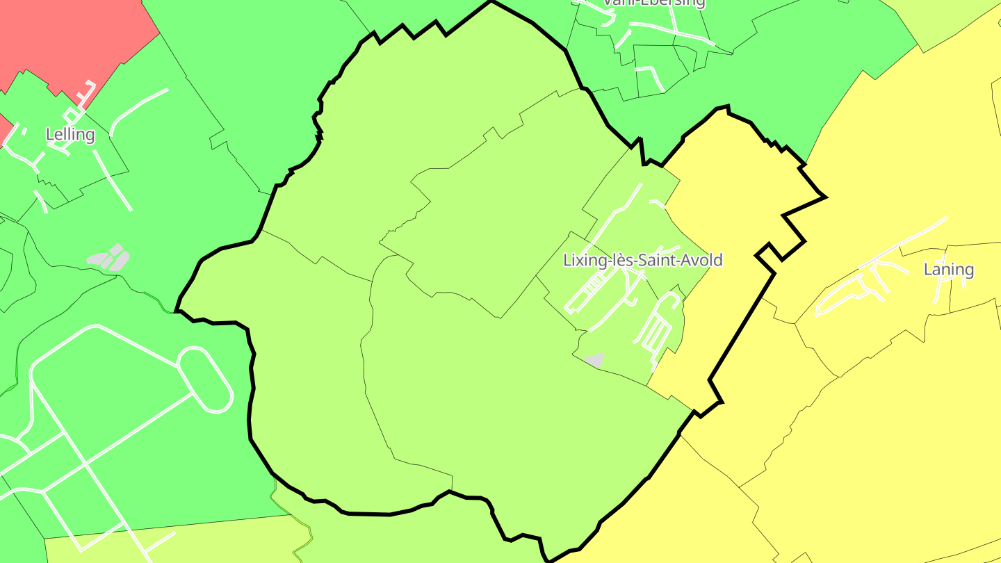 Carte des prix de l'immobilier Lixing-lès-Saint-Avold