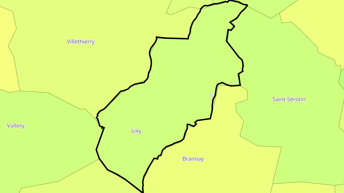 Carte des prix de l'immobilier Lixy
