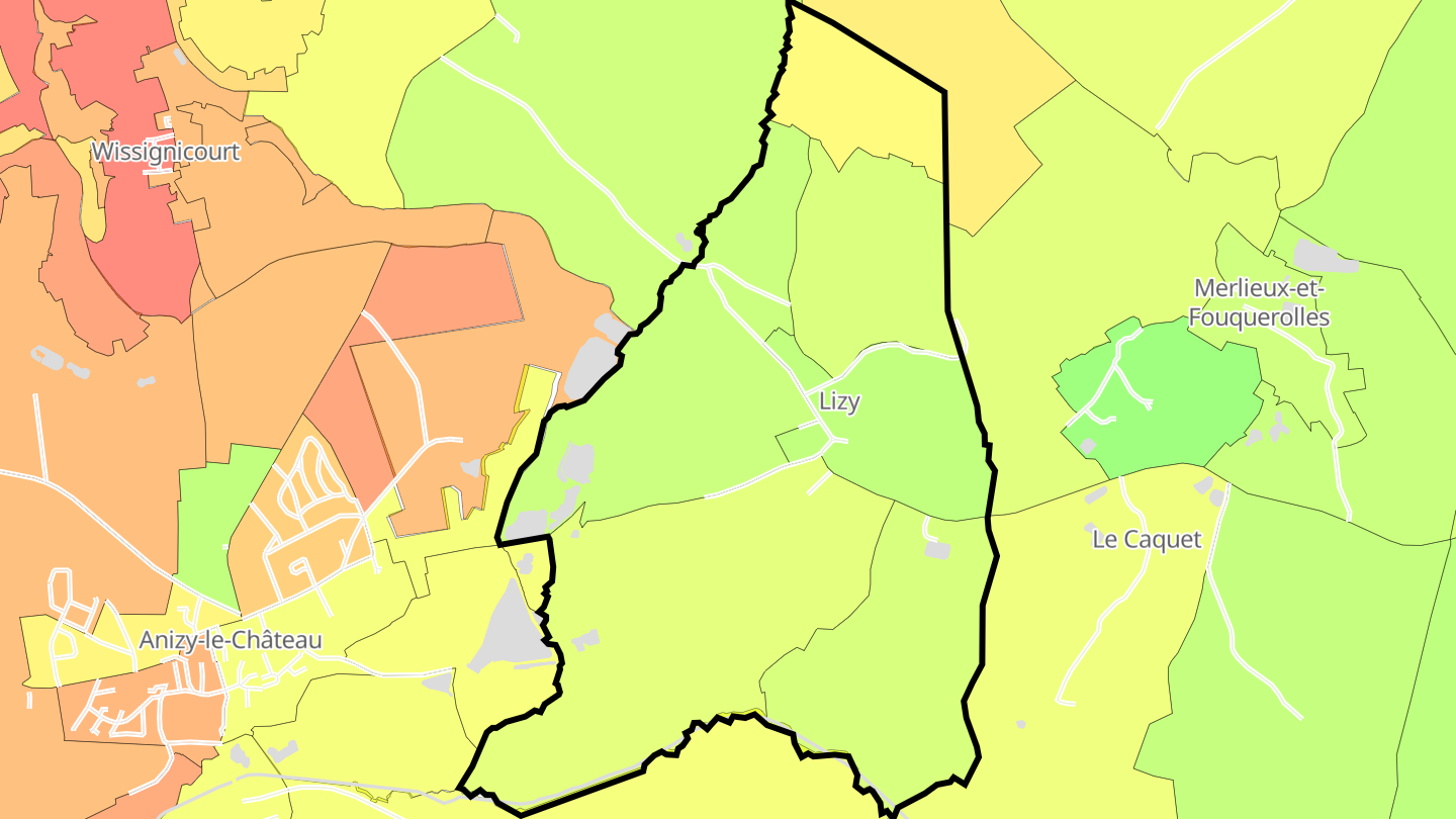 Carte des prix de l'immobilier Lizy