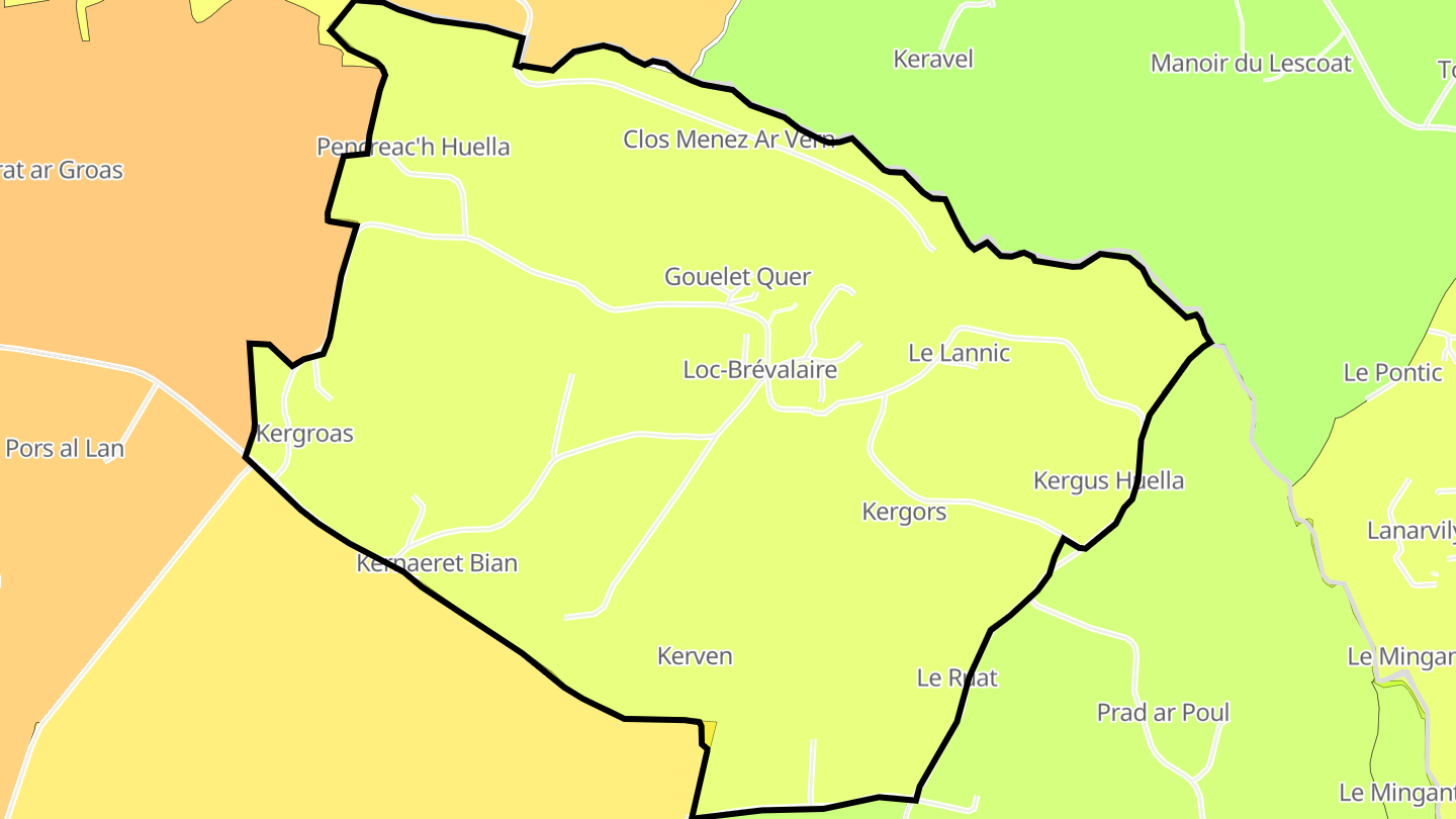Carte des prix de l'immobilier Loc-Brévalaire
