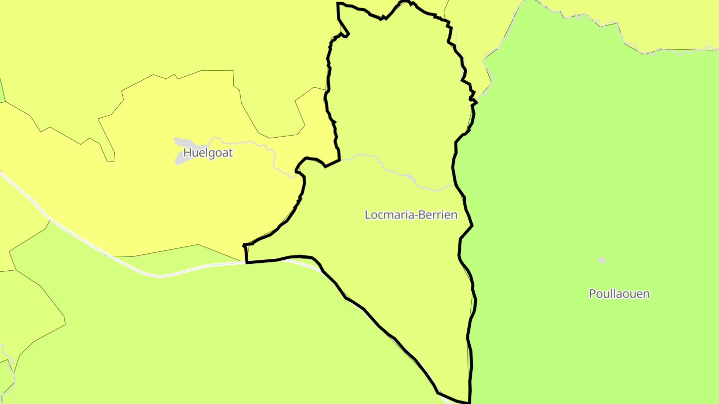 Carte des prix de l'immobilier Locmaria-Berrien