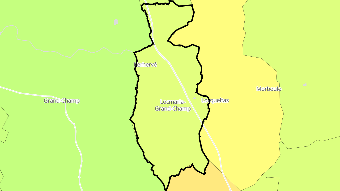 Carte des prix de l'immobilier Locmaria-Grand-Champ